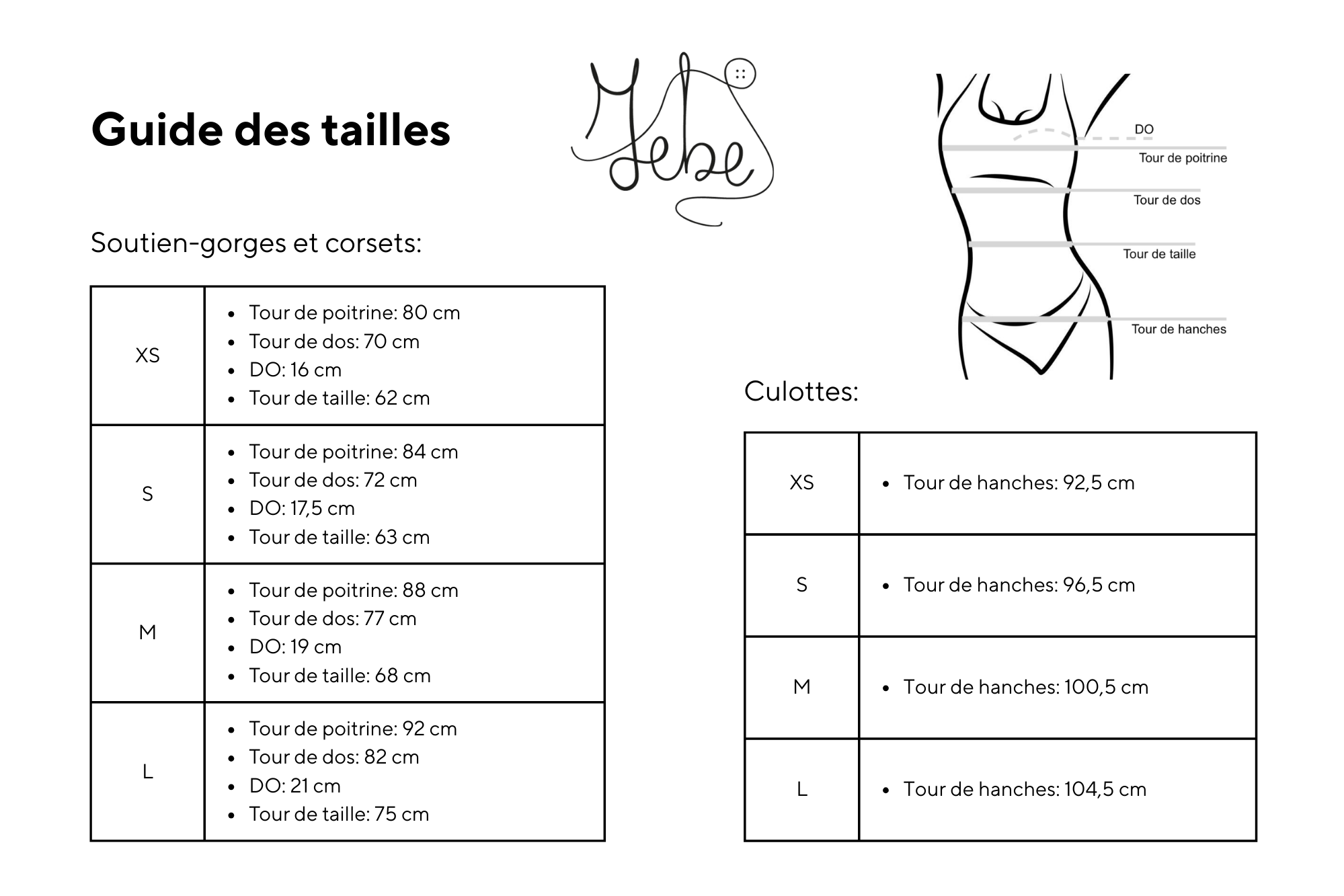 Guide des tailles
