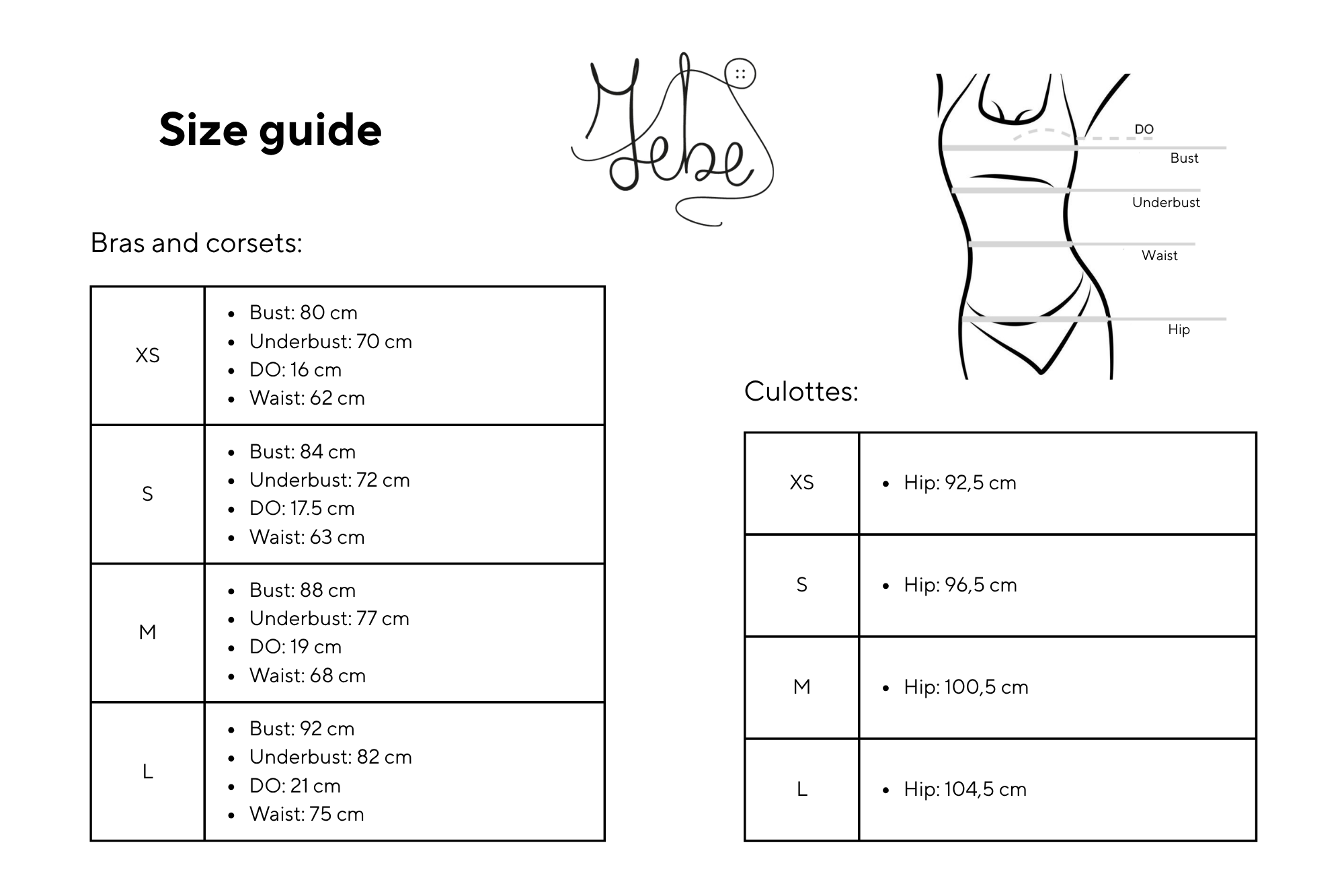 Guide des tailles